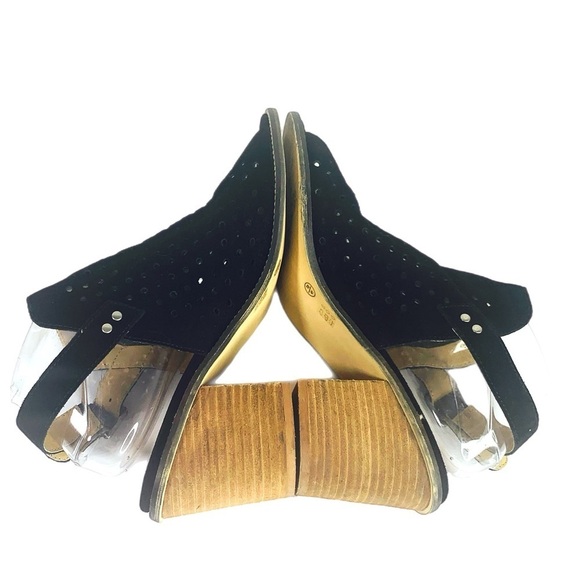 Chinese Laundry Perforated Peep-Toe Black Suede Bootie Women Size: 10 - Picture 6 of 10